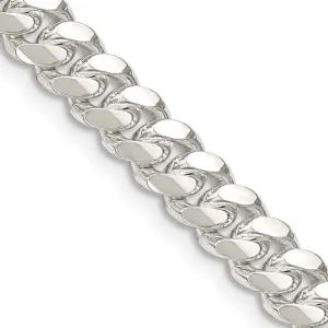 Sterling Silver 6.4mm Polished Domed Curb Chain Necklace