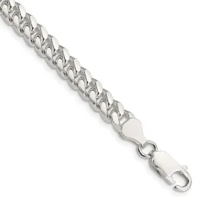 Sterling Silver 6mm Domed w/ Side D/C Curb Chain Bracelet