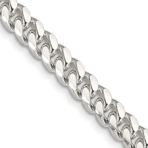 Sterling Silver 6mm Domed w/ Side D/C Curb Chain Necklace