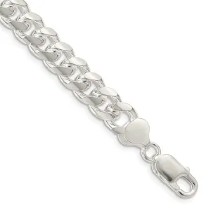 Sterling Silver 8.5mm Domed w/ Side D/C Curb Chain Bracelet