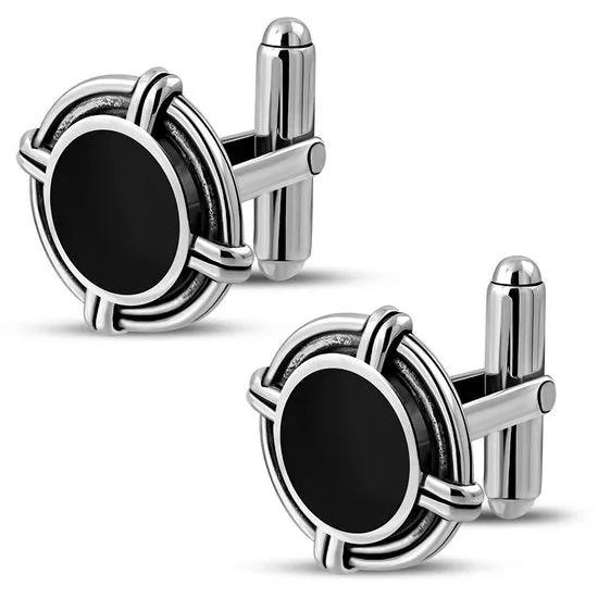 Sterling Silver Black Onyx Cufflinks