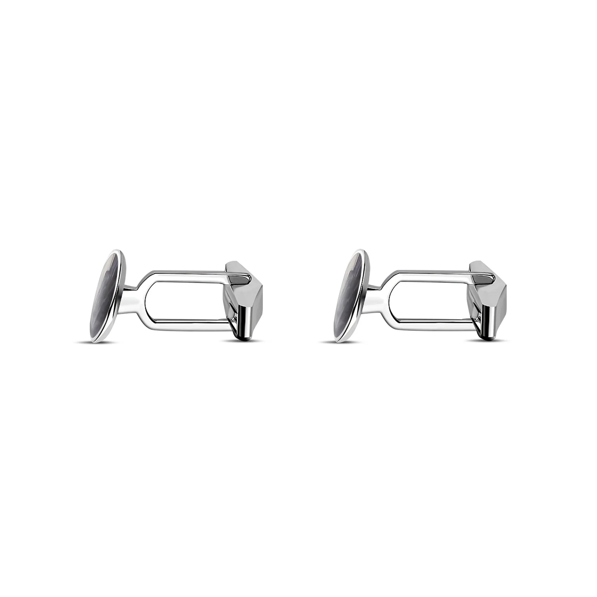 Sterling Silver Blue John Medium Oval Cufflinks