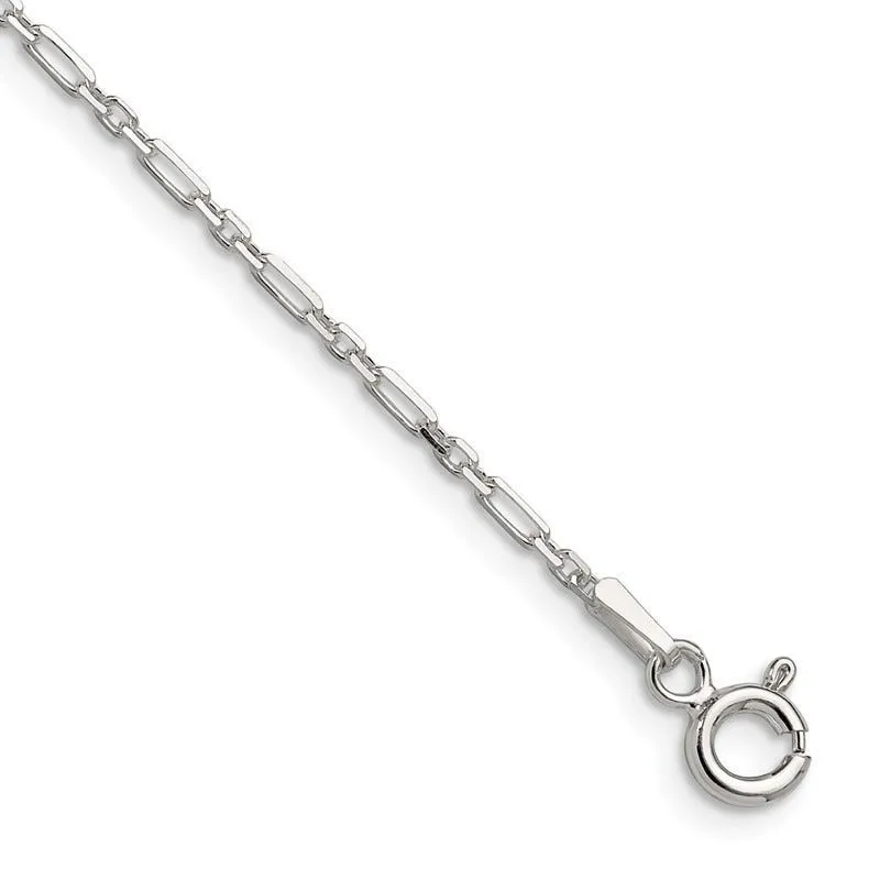 Sterling Silver D/C 1.75mm 3 Short Plus 1 Long Cable Link Chain Necklace