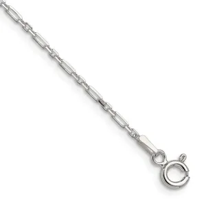 Sterling Silver D/C 1.75mm 3 Short Plus 1 Long Cable Link Chain Necklace