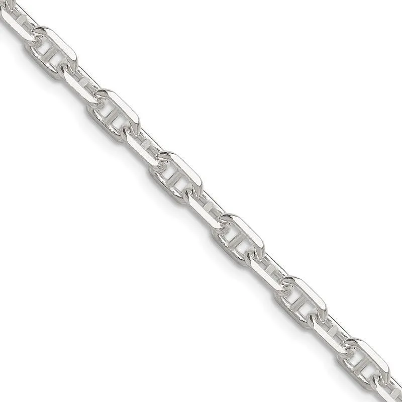 Sterling Silver Polished and D/C 4.75mm Marine Link Chain Necklace