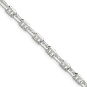 Sterling Silver Polished and D/C 4.75mm Marine Link Chain Necklace