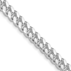 Sterling Silver Rhodium-plated 6mm Domed w/ Side D/C Curb Chain Necklace