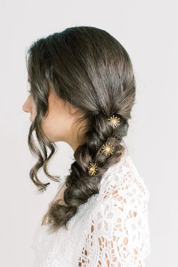 Sunburst Swarovski Hairpins - Set of Three