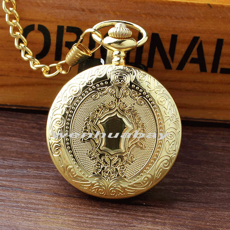Unisex Acrylic Stainless Steel Roman Number Quartz Pocket Fob Watch