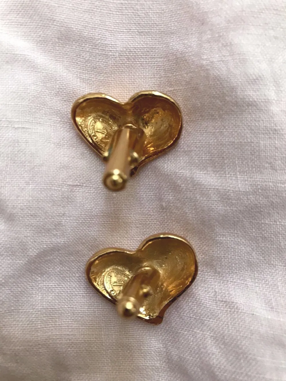 Vintage Designer Christian Lacroix Heart Shaped Cufflinks