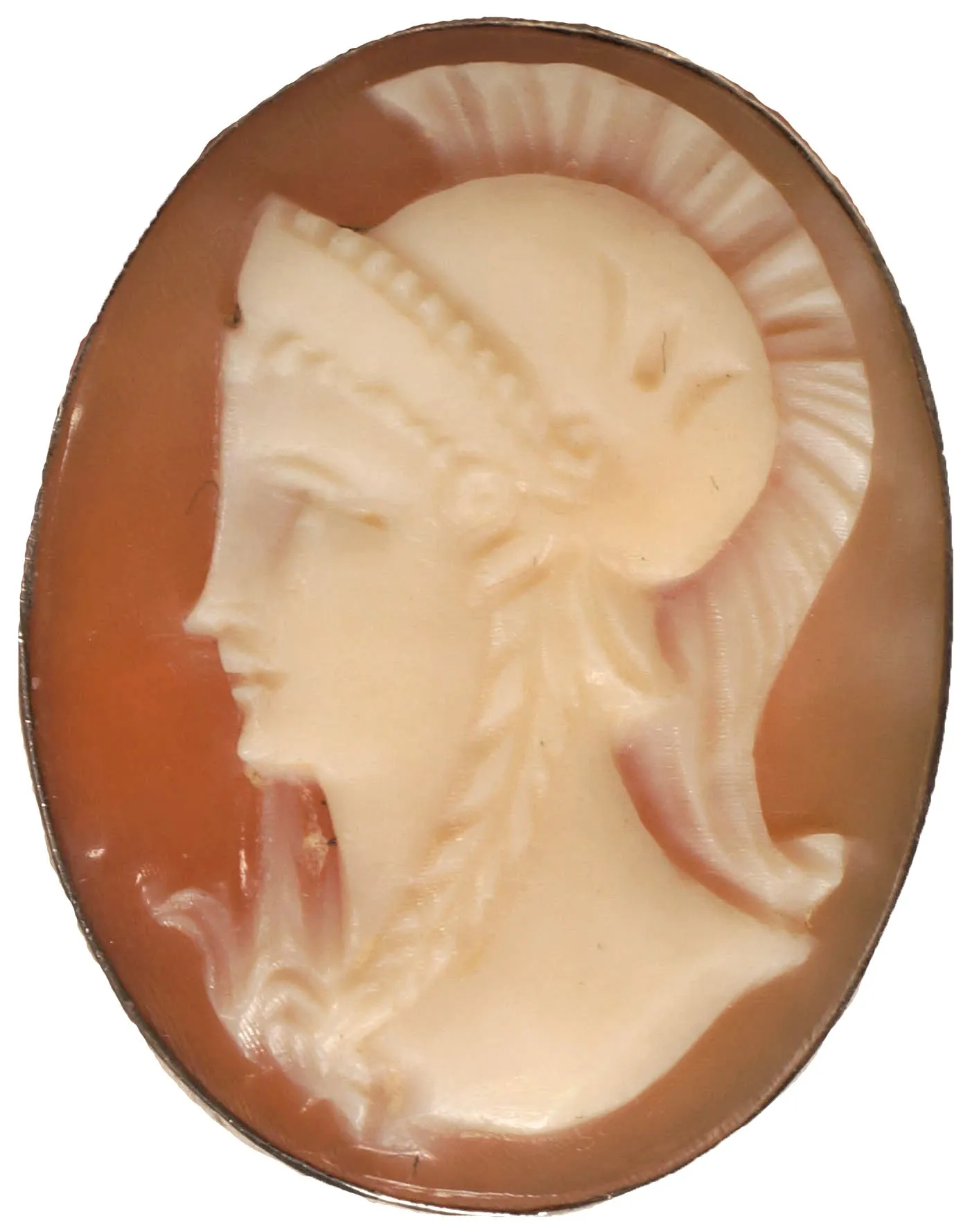 Vintage Silver & Carved Cameo Cufflinks with Amazon Centurion Design