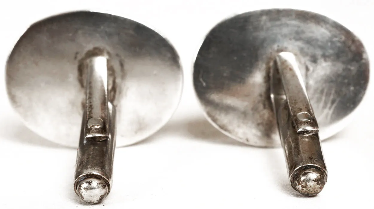 Vintage Silver & Carved Cameo Cufflinks with Amazon Centurion Design