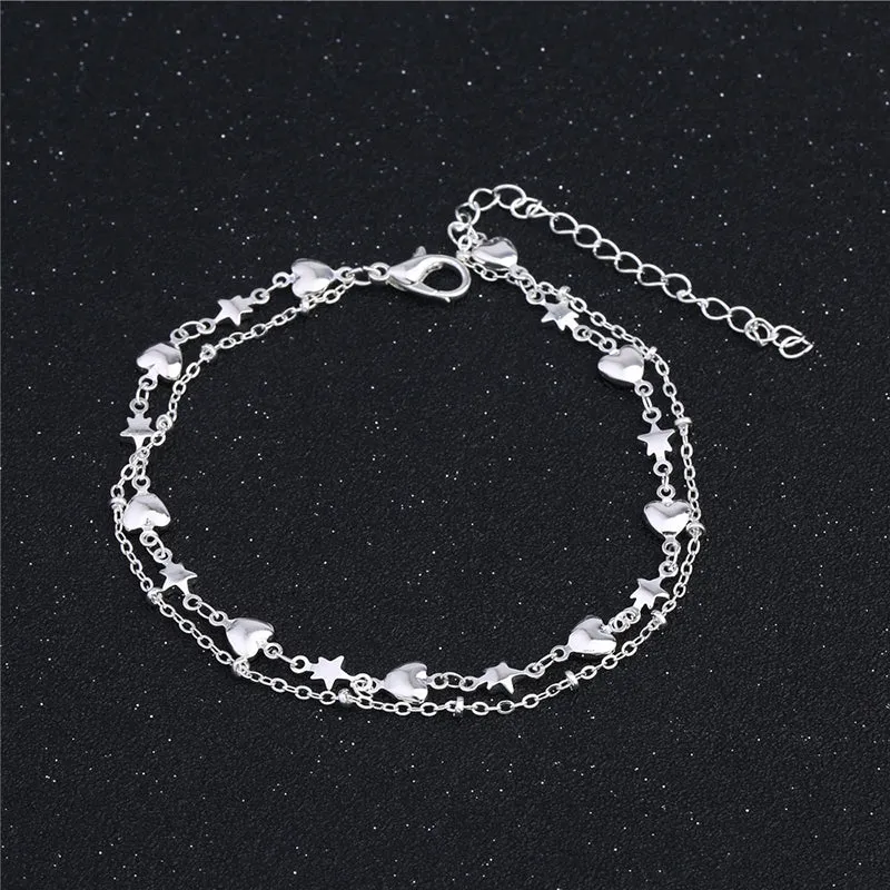 Vintage Star Double Love Anklet