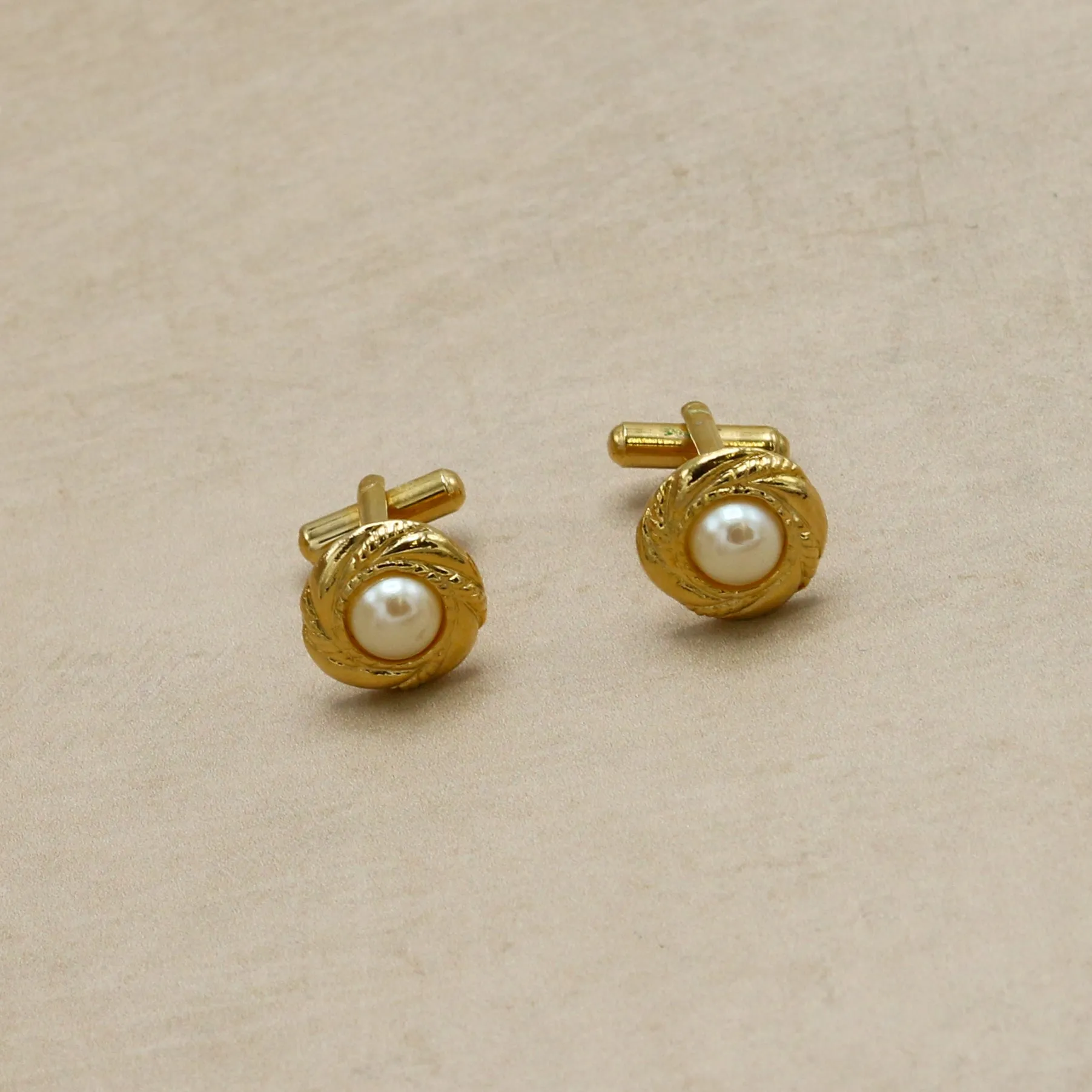 Vintage Woven Pearl Cufflinks