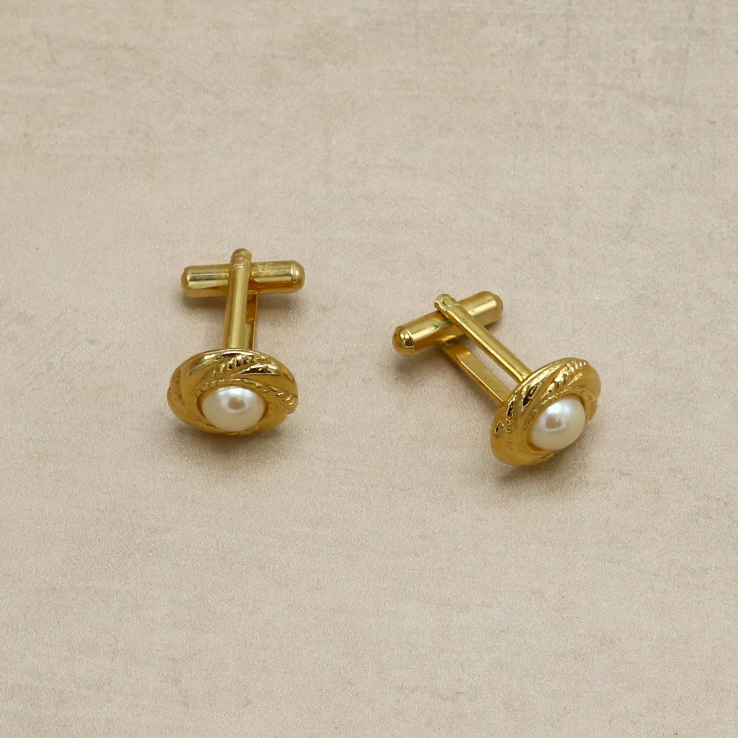 Vintage Woven Pearl Cufflinks
