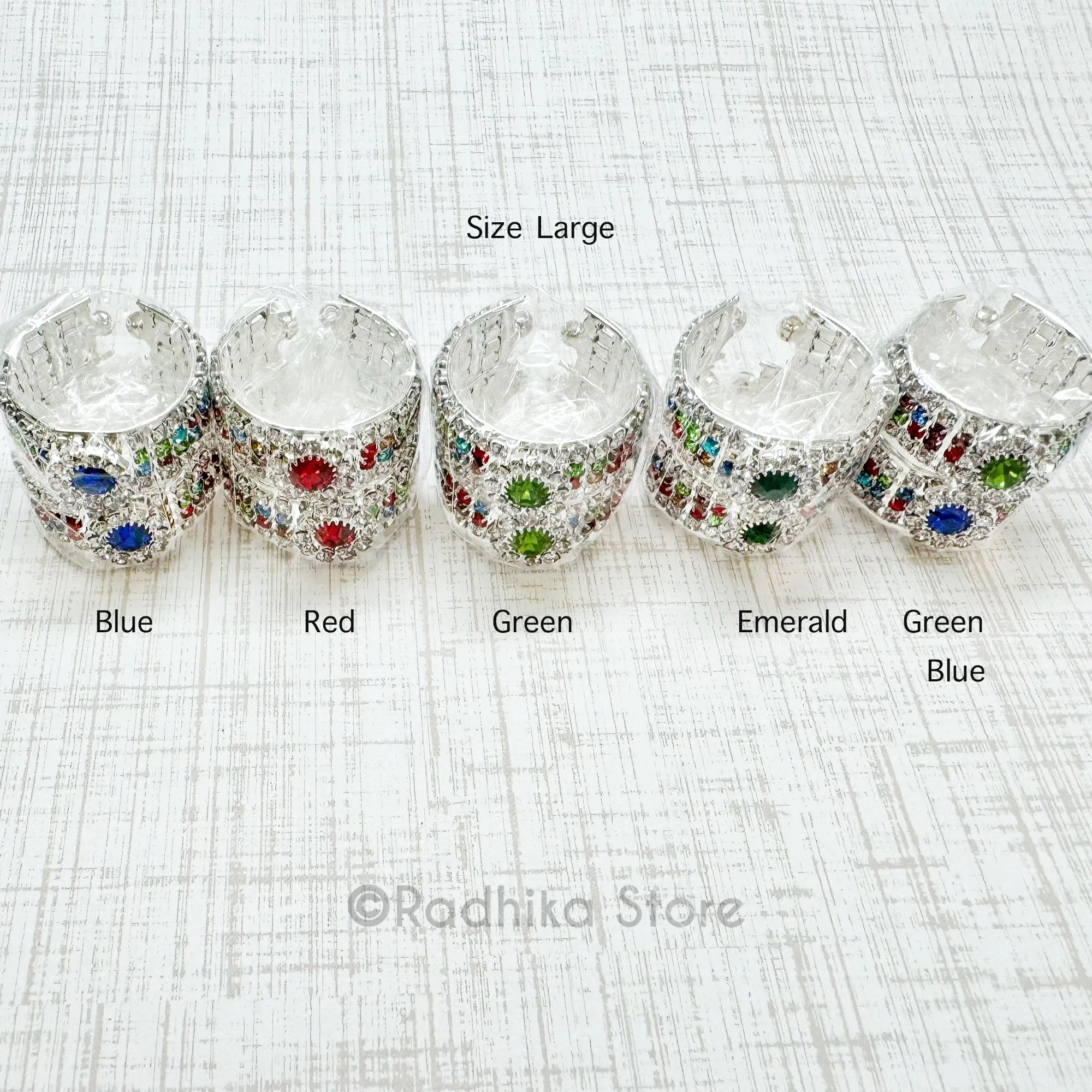 Vrindavan Flower - Red, Green and Multi Colors - Armlets/Bangles - Set of 2