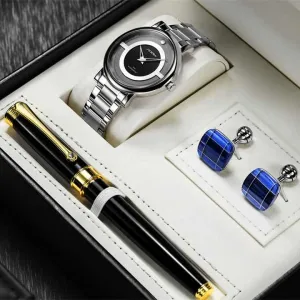 Waterproof Classic Stainless Steel-ساعة يد كوارتز كلاسيكية