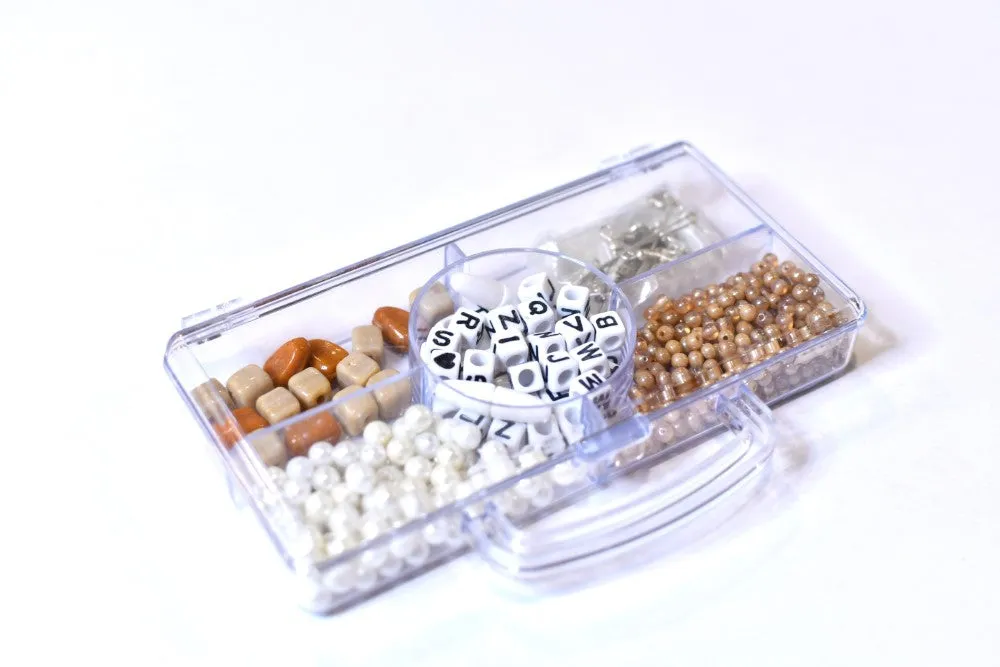 White & Brown Beads Jewellery DIY Kit