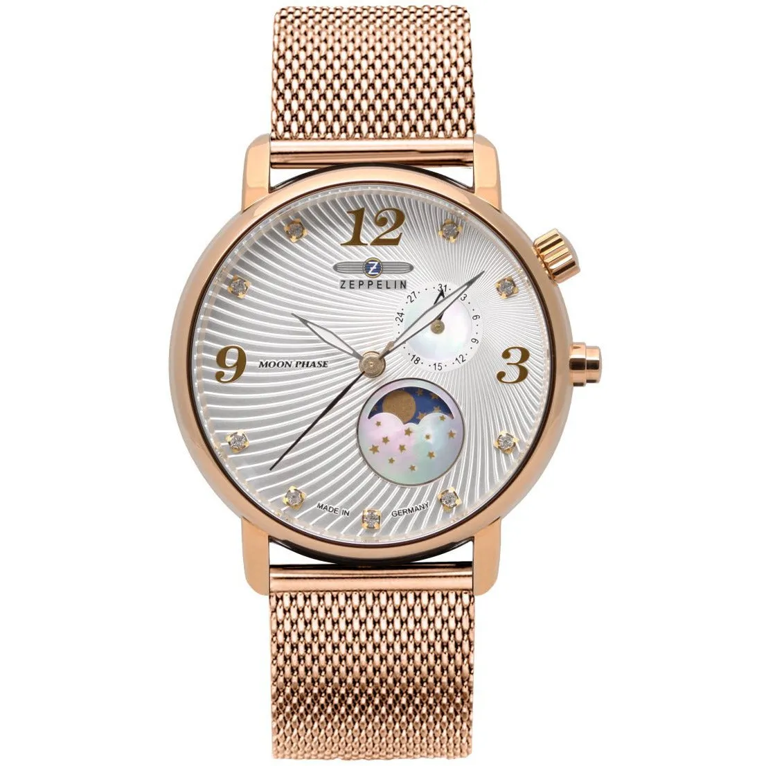 ZEPPELIN LADIES' QUARTZ LUNA WATCH WITH METAL BRACELET 7639-M4