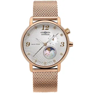 ZEPPELIN LADIES' QUARTZ LUNA WATCH WITH METAL BRACELET 7639-M4